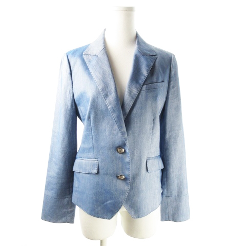 アンタイトル Untitled ジャケット テーラード ストレッチ 麻混 リネン混 3 水色 ライトブルー Ao3 レディース 198 ベクトルパーク