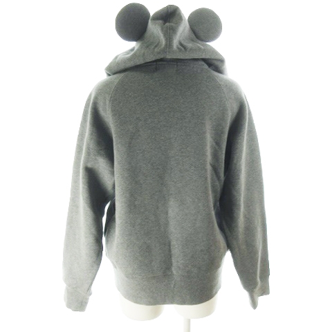 ディズニー Disney Resort ジャケット パーカー ジップアップ プリント ミッキー 耳 裏起毛 S グレー Ah9 レディース 198 ベクトルパーク