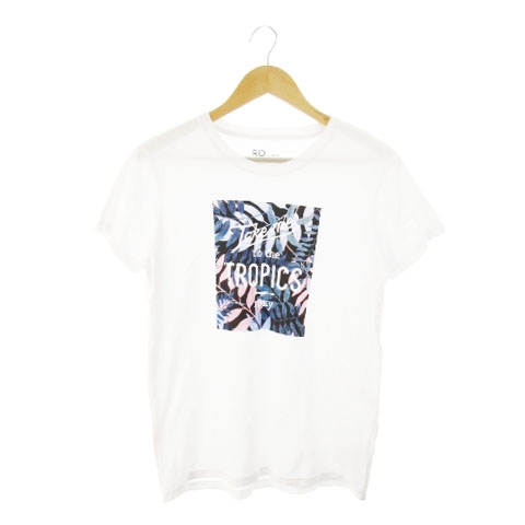 ロキシー Roxy Tシャツ クルーネック 半袖 プリント スクエア L 白 ホワイト Ah13 メンズ 198 ベクトルパーク