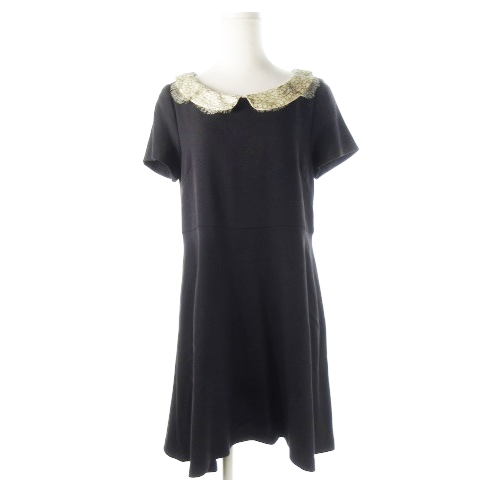 ジュエルチェンジズ Jewel Changes アローズ ワンピース ミニ 襟付き 半袖 レース クラシック 38 黒 ブラック Ck7 レディース 198 ベクトルパーク