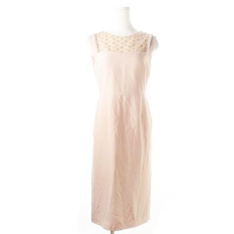 リリーブラウン Lily Brown L B Candy Stock ワンピース ドレス ミモレ ロング ノースリーブ チュール ビジュー リボン 0 ピンク Ck1 レディース 198 ベクトルパーク