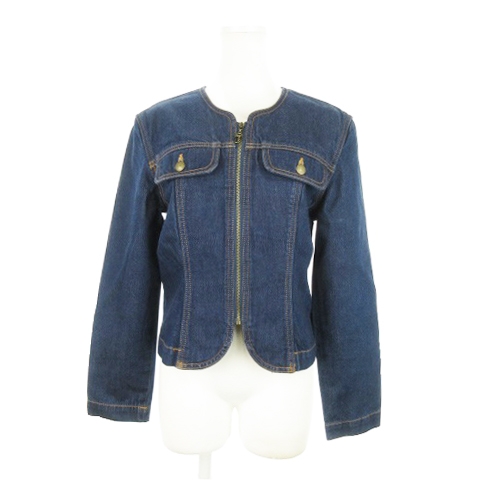 トラサルディ TRUSSARDI JEANS ジャケット デニム ノーカラー Gジャン 