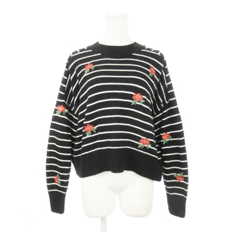 デシグアル-Desigual-フラワーボーダーニット