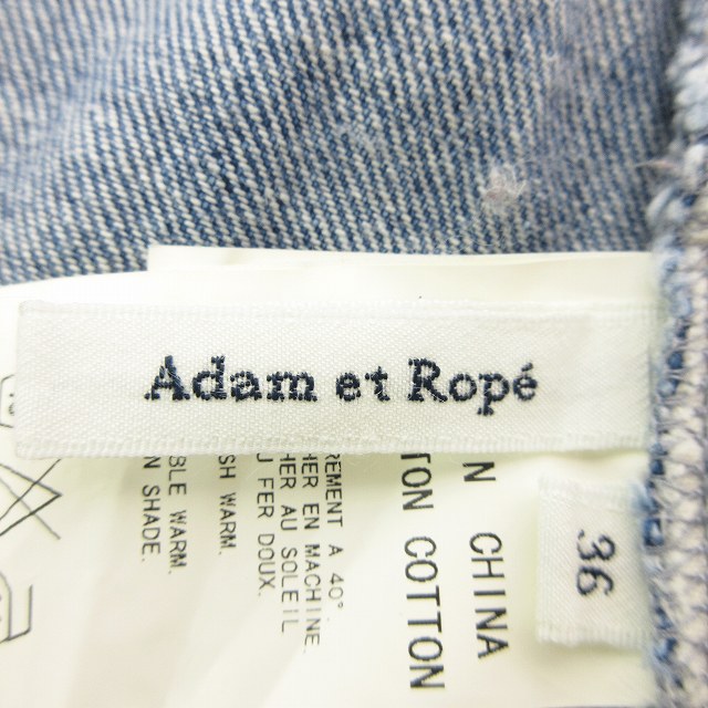 アダムエロペ Adam Et Rope ワンピース デニム ジャンパースカート ノースリーブ Vネック ボタンフライ ひざ丈 36 青 ブルー Hh レディース 0 ベクトルパーク