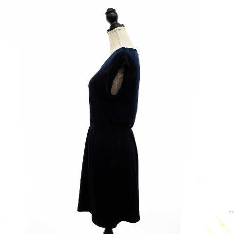 ミラーオブシンゾーン Mirror Of Shinzone ワンピース ひざ丈 ノースリーブ F 紺 ネイビー Mm レディース 0 ベクトルパーク