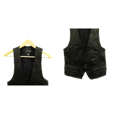 バッファロー ボブス Buffalo Bobs ベスト ジレ 山羊革 レザー 1 黒 