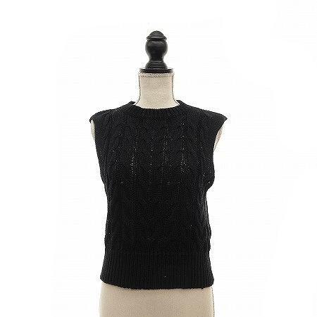 GALLARDA GALANTE ベスト/ノースリーブ F 黄 ガリャルダガランテ GALLARDAGALANTE NAVY ベスト ケーブルニット