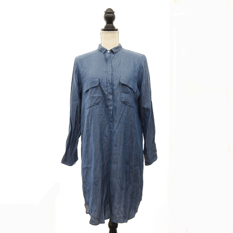 イエナ Iena ワンピース シャツ ダンガリー デニム ひざ丈 長袖 38 青 ブルー Ik レディース 0 ベクトルパーク