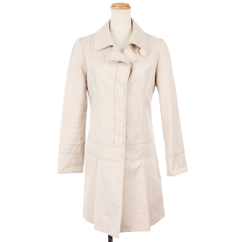 エフデ Ef De コート トレンチ スプリング パフスリーブ ボタンアップ 比翼 ステッチ 7 ピンク M2o レディース 1 ベクトルパーク