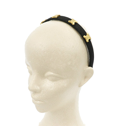 セリーヌ CELINE カチューシャ ヘアアクセサリー キャンバス 金具  
