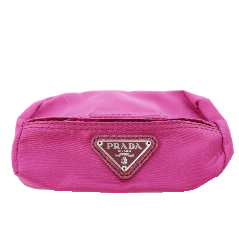 プラダ PRADA ティッシュケース カバー 無地 ブランドプレート  