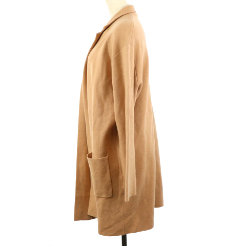 プラステ Plst 17ss コート チェスター カーディガン コーディガン 前開き ボタンレス 長袖 ロング ニット M 茶色 ブラウン Tm レディース 1 ベクトルパーク