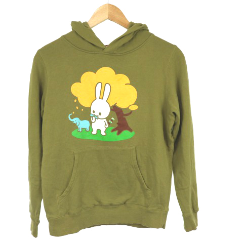 キューン Cune スウェット トレーナー パーカー プルオーバー 長袖 フード プリント S 緑 グリーン Tm メンズ 1 ベクトルパーク