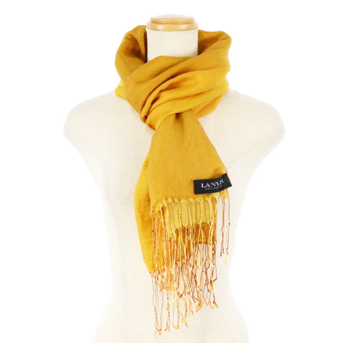 ランバン Lanvin コレクション Collection ストール マフラー グラデーション フリンジ スワロフスキー シルク 絹 カシミア オレンジ M2o レディース 1 ベクトルパーク