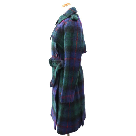 ルシェルブルー Le Ciel Bleu コート トレンチ ロング ダブル ウール モヘヤ チェック 1 緑 グリーン Tm レディース 1 ベクトルパーク