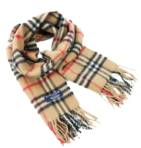 バーバリー BURBERRY マフラー ストール チェック フリンジ カシミヤ 