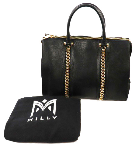ミリー milly バッグ ハンド ショルダー 2way レザー チェーンモチーフ 黒 ブラック /TM レディース 【はこぽす対応商品】 ミリー バッグ 2way ハンドバッグ