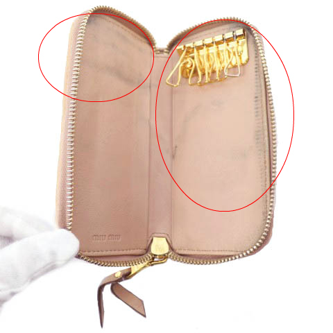 ミュウミュウ miumiu キーケース 6連 マテラッセ ラウンドファスナー