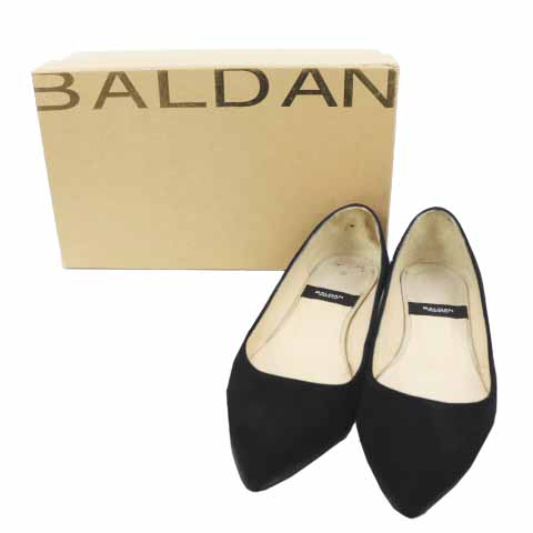 【kiranik06】BALDAN バルダン　ポインテッドトゥ　フラット バルダン baldan シューズ フラット ポインテッドトゥ スエード 38 黒