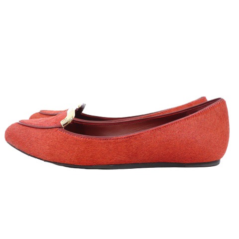 Tory Burch トリーバーチ 赤レッド　ロゴ23.5 フラットパンプス Tory Burch トリーバーチ 赤レッド ロゴ23.5 フラットパンプス