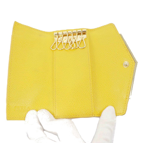 フルラ FURLA キーケース 6連 レザー 黄色 イエロー /TM