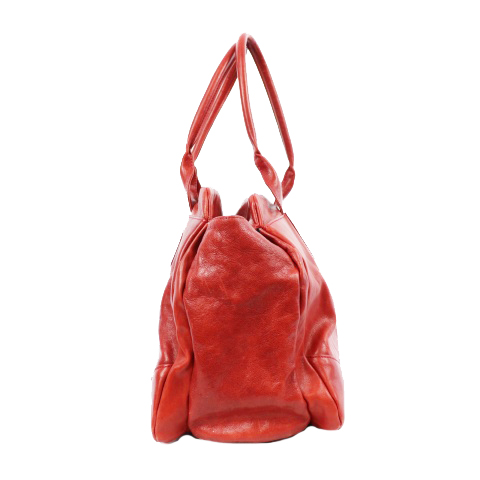 ヴィヴィアンウエストウッド オーブメタル キャンバスレザー トートバッグ レッド ヴィヴィアン ウエストウッド Vivienne Westwood トートバッグ