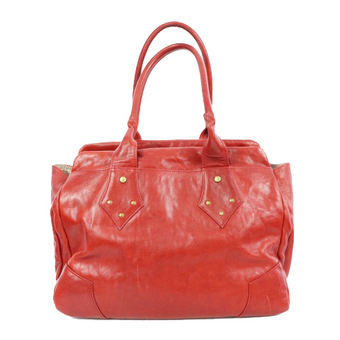 ヴィヴィアンウエストウッド オーブメタル キャンバスレザー トートバッグ レッド ヴィヴィアン ウエストウッド Vivienne Westwood トートバッグ