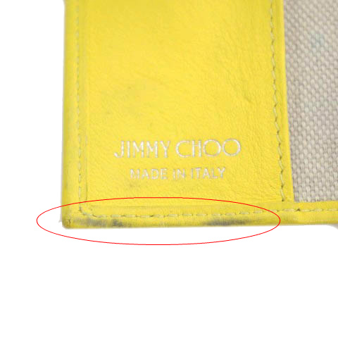 【未使用品】JIMMY CHOO NEPTUNE イエロー キーケース ジミーチュウ JIMMY CHOO キーケース 6連 NEPTUNE レザー