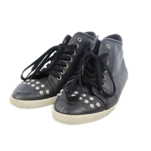 マークバイマークジェイコブス Marc By Marc Jacobs シューズ スニーカー ハイカット スタッズ レザー 36 黒 ブラック Mo レディース 1 ベクトルパーク