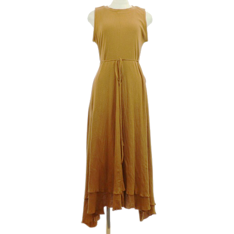 ミラオーウェン Mila Owen 18ss ワンピース ニット ロング ミモレ クルーネック ノースリーブ リブ 0 茶色 ブラウン Tm レディース 1 ベクトルパーク