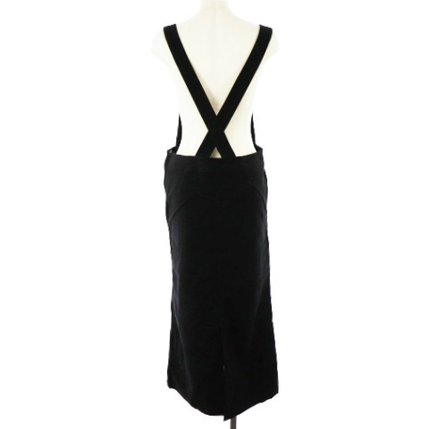 未使用品 イエナ Iena 18aw ジャンパースカート ワンピース タイト ロング マキシ スリット 36 黒 ブラック Tm レディース 1 ベクトルパーク