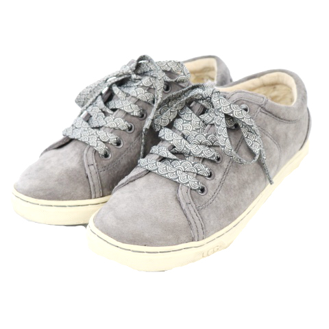 アグ オーストラリア Ugg Australia シューズ スニーカー レザー スエード 柄紐 ファー 36 グレー Mo レディース 1 ベクトルパーク