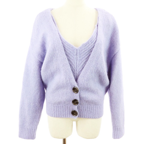 スナイデル　snidel カーディガン　パープル 未使用 スナイデル 長袖 スパークルシアーニット カーディガン F