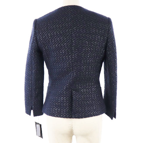 ESTNATION ネイビーノーカラージャケット ESTNATION ライトブルーノー