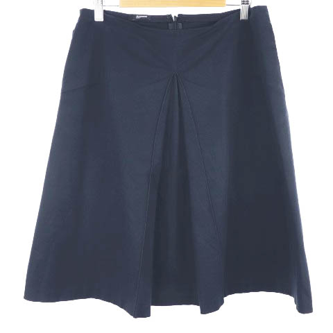 ジルサンダー　ネイビーのボックスプリーツスカート ジルサンダーネイビーのボックスプリーツスカート