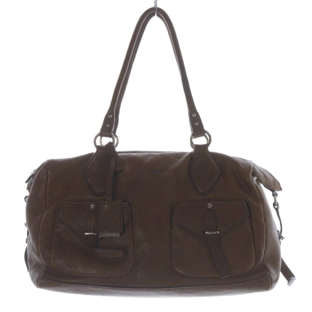 ジルサンダー JIL SANDER レザー ポケット チャーム付 ロゴ