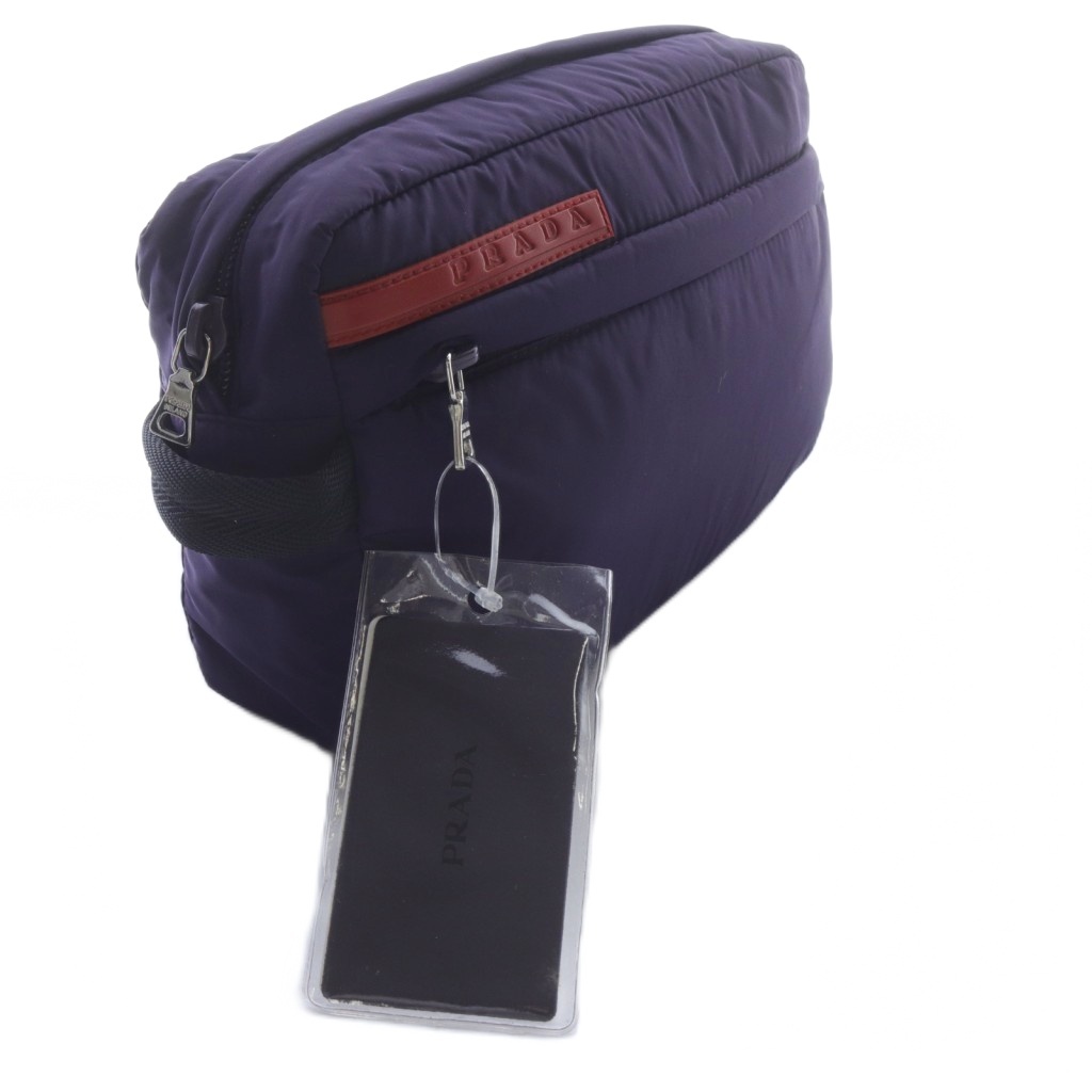 プラダスポーツ PRADA SPORT ナイロンポーチ ロゴ 紫 パープル /SR  