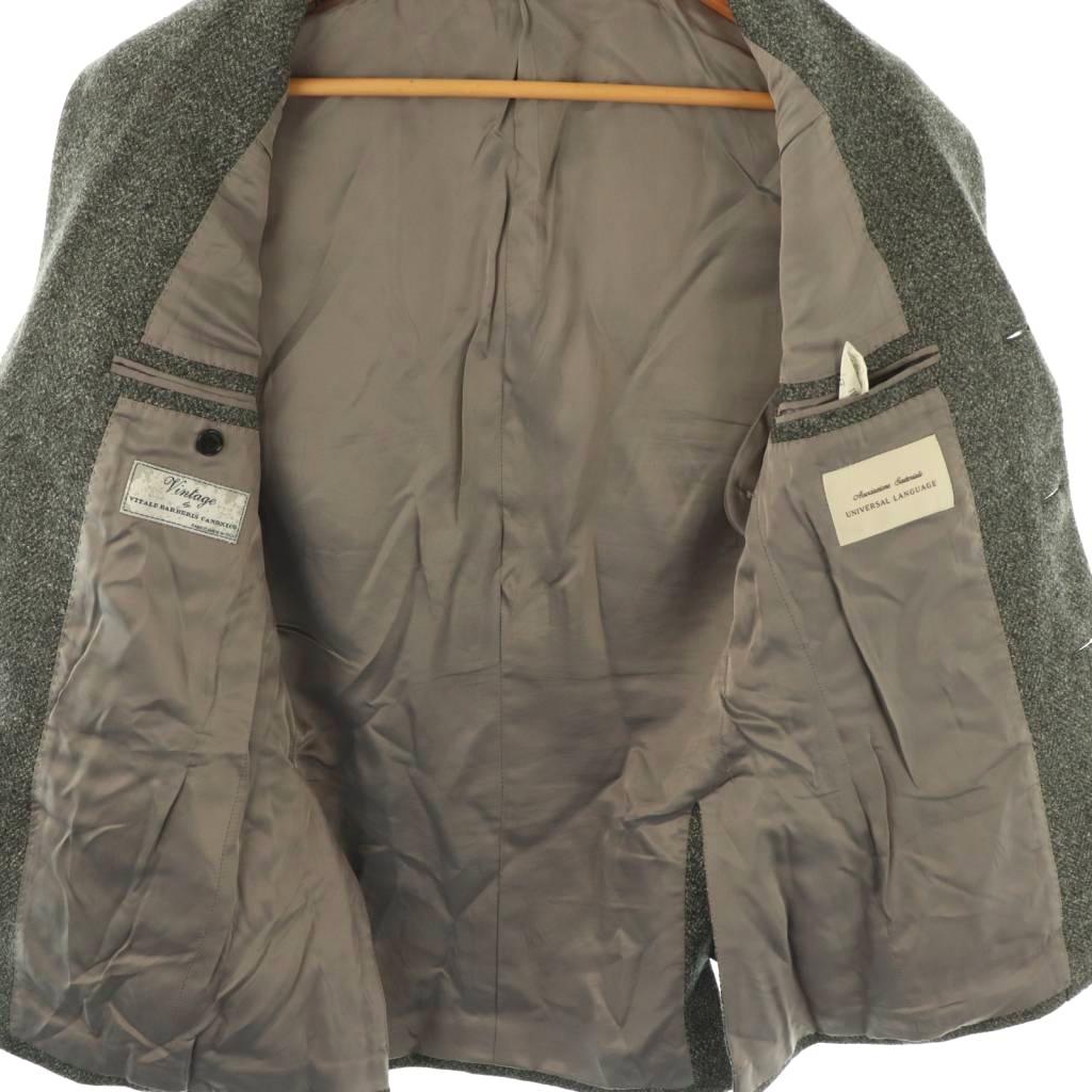 美品 ユニバーサルランゲージ カノニコ テーラードジャケット リネンシルク M ユニバーサル ランゲージ UNIVERSAL LANGUAGE 伊カノニコ生地Vintage