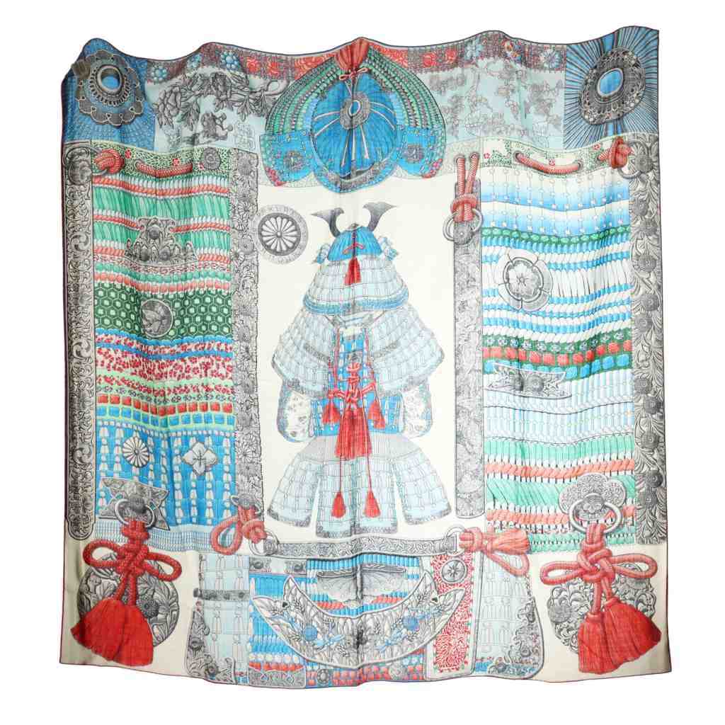 未使用品 エルメス HERMES カレ140 侍の鎧兜 Parures de Samourais  