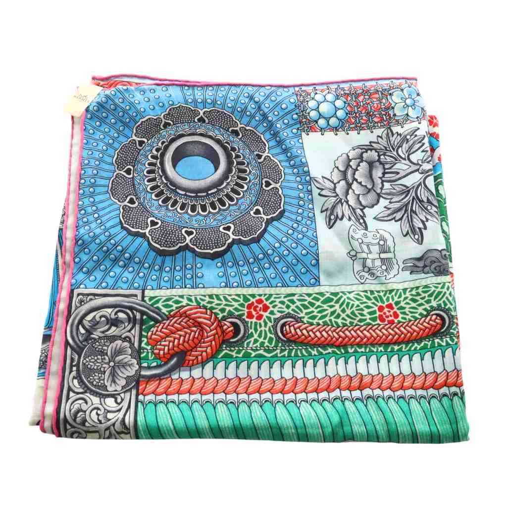 未使用品 エルメス HERMES カレ140 侍の鎧兜 Parures de Samourais  