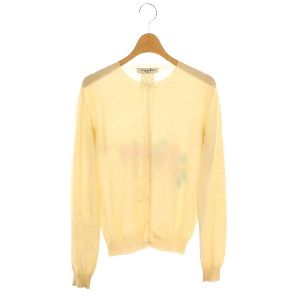 【中古】ディオール ジョンガリアーノ期 アーカイブ ヴィンテージ カーディガン ニット カシミヤ紺 シルク混 ベージュ ディオール Dior ジョンガリアーノ期 アーカイブ ヴィンテージ