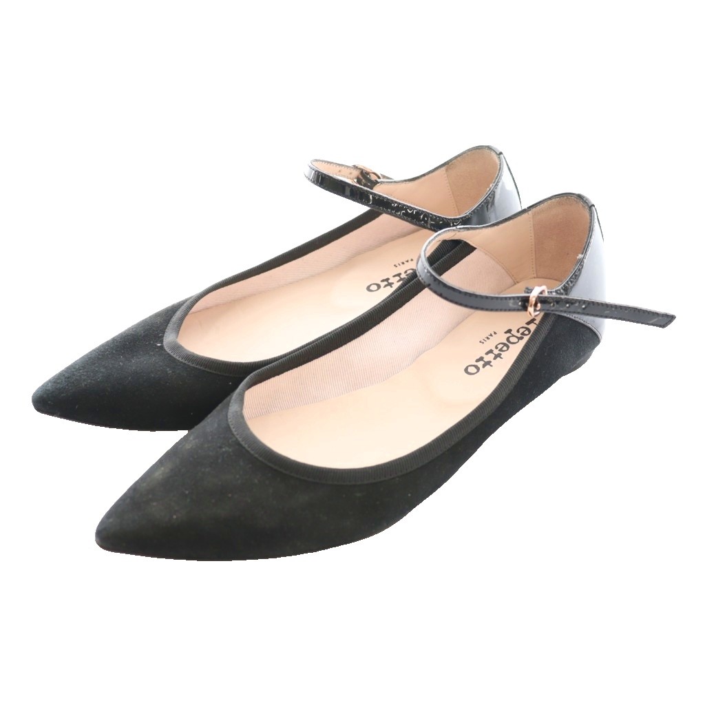 【中古】レペット Repetto クレメンス CLEMENCE パンプス スエード 37.5 黒 ブラック VX1649 /SS ■OS ■GY57 レペット Repetto クレメンス CLEMENCE パンプス スエード 37.5 黒