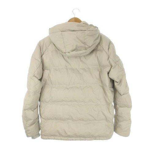 ユニクロ UNIQLO ダウンジャケット XL ライトグレー ベージュ フード 