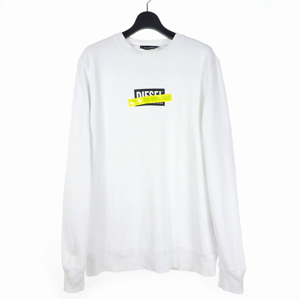 ディーゼル Diesel ネオンテープ ボックスロゴ スウェット トレーナー L ホワイト 白 メンズ 2 ベクトルパーク ディーゼル Diesel ネオンテープ ボックスロゴ スウェット トレーナー L ホワイト 白 メンズ 2 ベクトルパーク