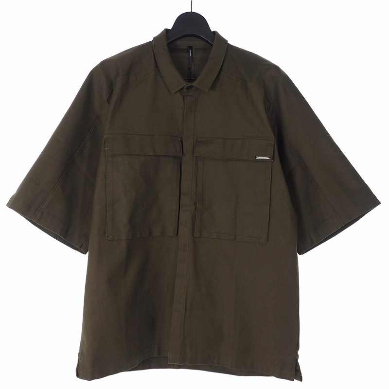 良質 未使用品 スタンプド メンズ カーキ L 半袖 シャツ ミリタリー ストレッチ Stampd シャツ