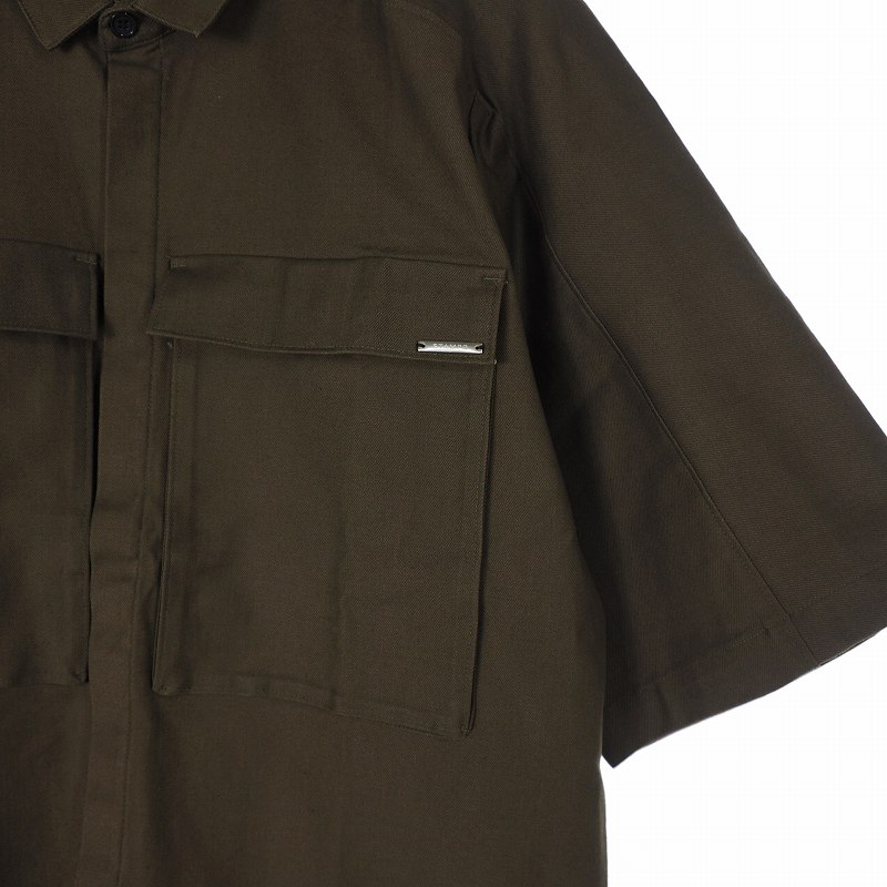 良質 未使用品 スタンプド メンズ カーキ L 半袖 シャツ ミリタリー ストレッチ Stampd シャツ