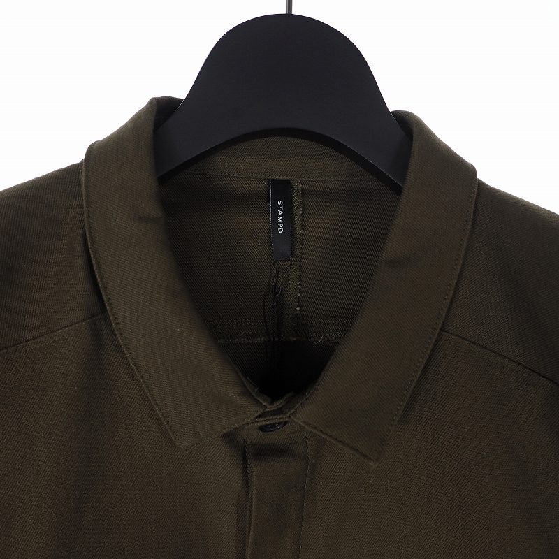 良質 未使用品 スタンプド メンズ カーキ L 半袖 シャツ ミリタリー ストレッチ Stampd シャツ