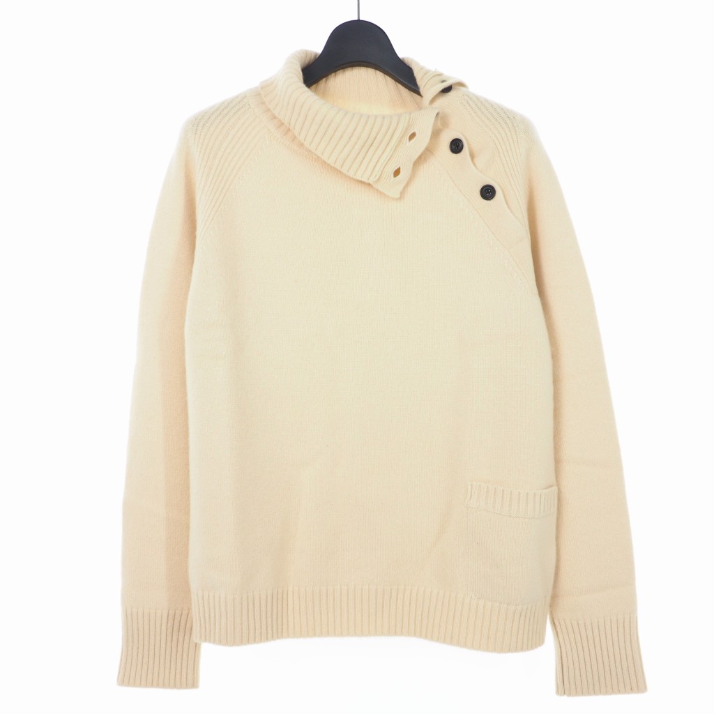 エンソウ Ensou カシミヤ タートルネック ニット セーター ボタン M ベージュ メンズ 2 ベクトルパーク