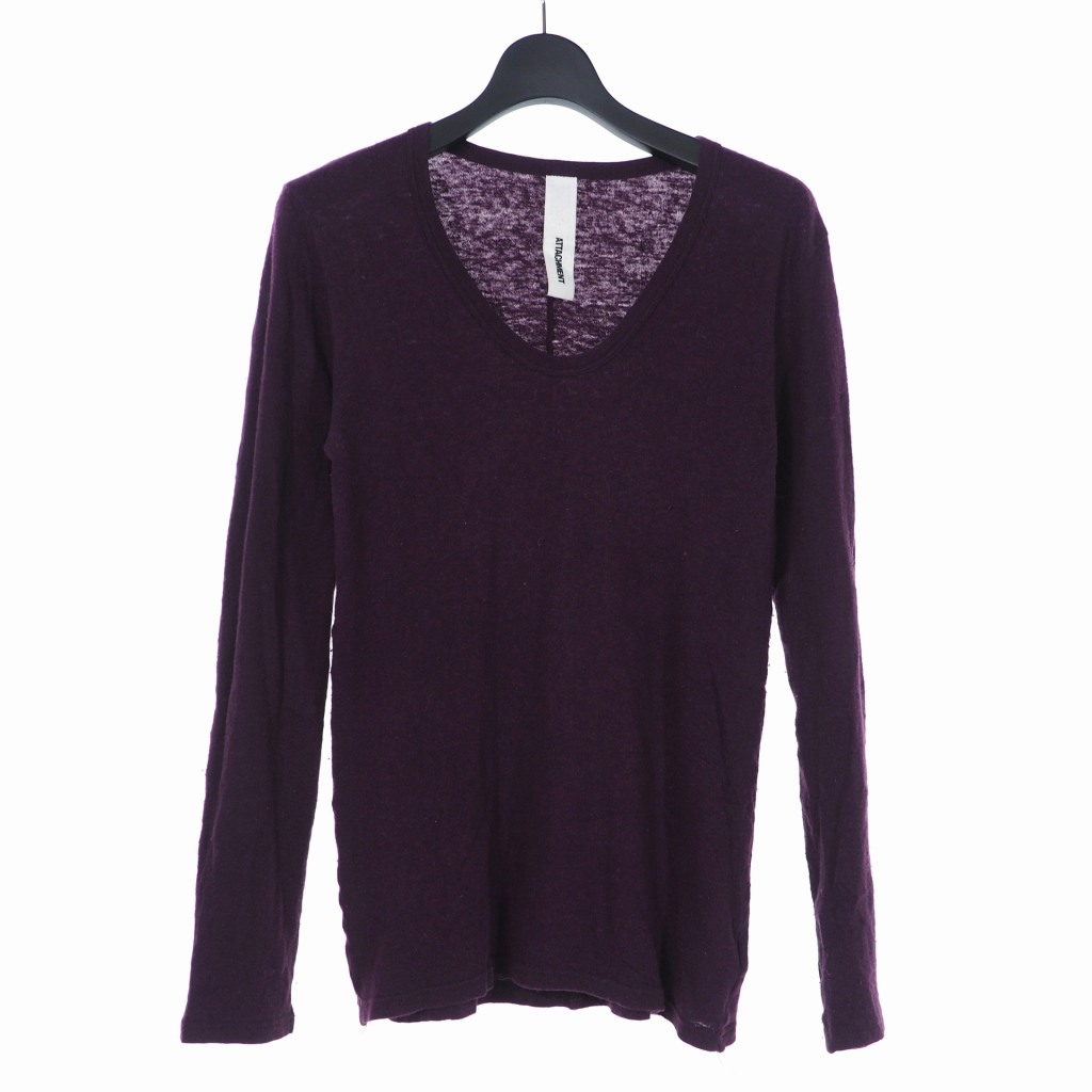 アタッチメント Attachment ウール コットン ニット カットソー 長袖 2 ワインレッド メンズ 2 ベクトルパーク