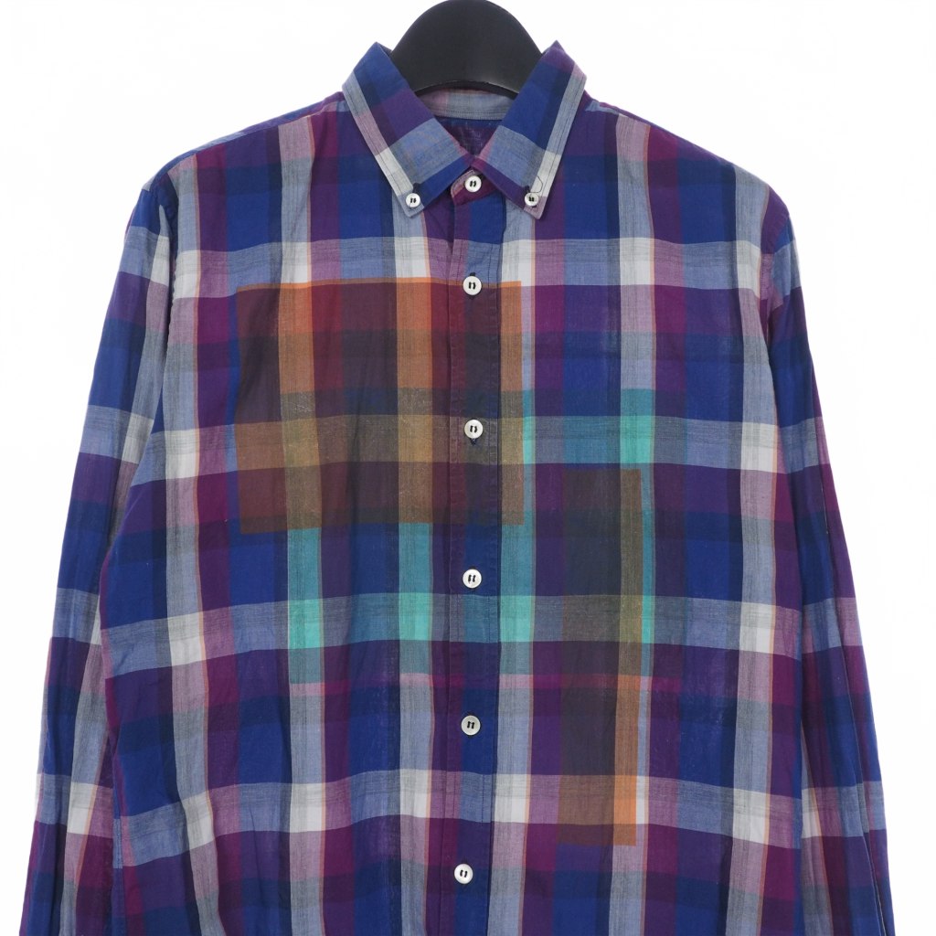 ミスターハリウッド N.HOOLYWOOD マドラスチェックシャツ 長袖 36  